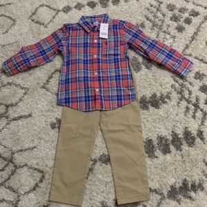 Toddler Boy Carter'sButton Down Shirt &Khaki Pants